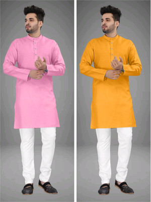 click n buy Men Solid Straight Kurta(Multicolor)