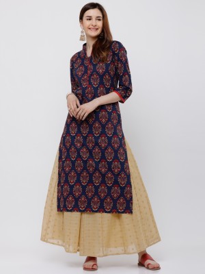 Vishudh Women Printed Straight Kurta(Multicolor)