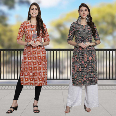Moda Rapido Women Printed A-line Kurta(Multicolor)