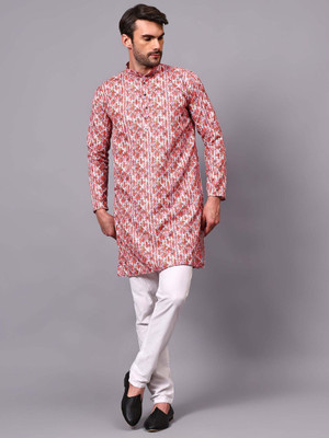 Yugnik Men Self Design Straight Kurta(Gold)