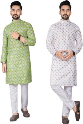 DHASU TRENDZ Men Printed Straight Kurta(Multicolor)