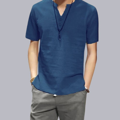 SuperTrend Men Embroidered Straight Kurta(Black)