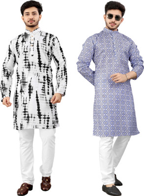 DHASU TRENDZ Men Printed Straight Kurta(Multicolor)