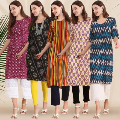 1 Stop Fashion Women Printed A-line Kurta(Multicolor)