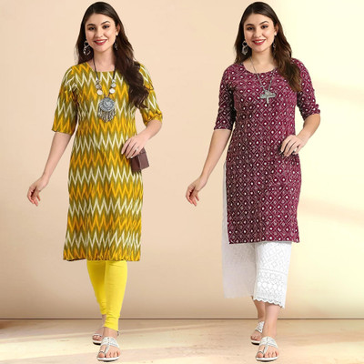 1 Stop Fashion Women Printed A-line Kurta(Multicolor)