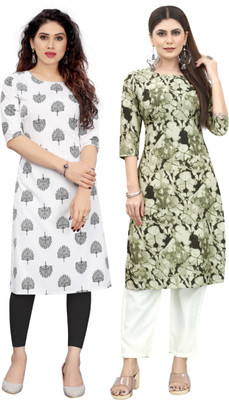 HouseOfCommon Women Self Design Straight Kurta(Multicolor)