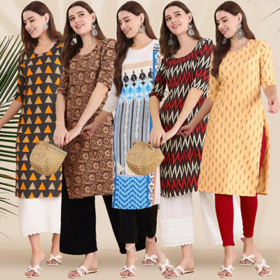 EthnicBasket Women Printed A-line Kurta(Multicolor)