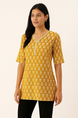 PP Clothing Women Embroidered Straight Kurta(Yellow)