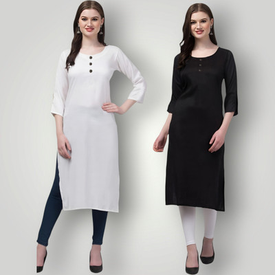 Coft Women Self Design Straight Kurta(Multicolor)