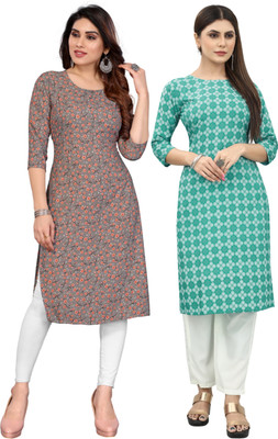 MARIDI FASHION Women Printed Straight Kurta(Multicolor)