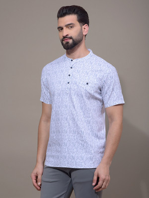 CRIMSOUNE CLUB Men Self Design A-line Kurta(Grey)
