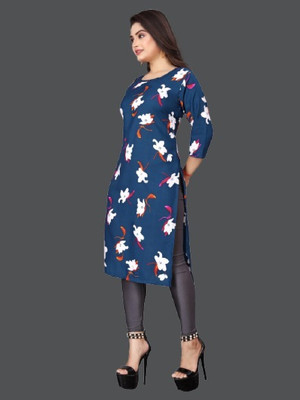 dharmanandan creation Women Printed Flared Kurta(Multicolor)