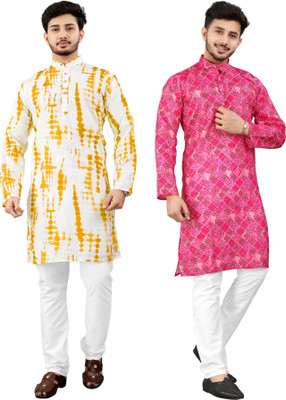 DHASU TRENDZ Men Printed Straight Kurta(Multicolor)
