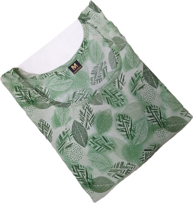 Vishwa Collection Mall Women Printed A-line Kurta(White, Green)