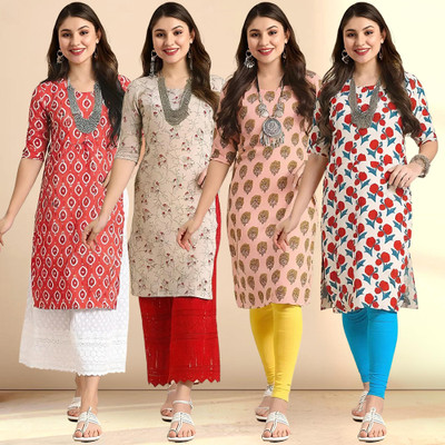 1 Stop Fashion Women Printed A-line Kurta(Multicolor)