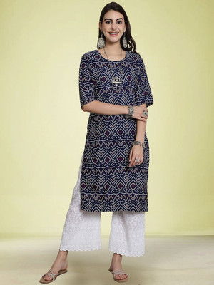 Moda Rapido Women Printed Straight Kurta(Red)