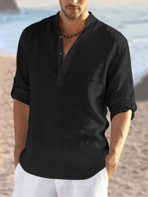 SIGMAN Men Solid Straight Kurta(Black)