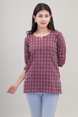 Adnika collection Women Self Design A-line Kurta(Maroon)