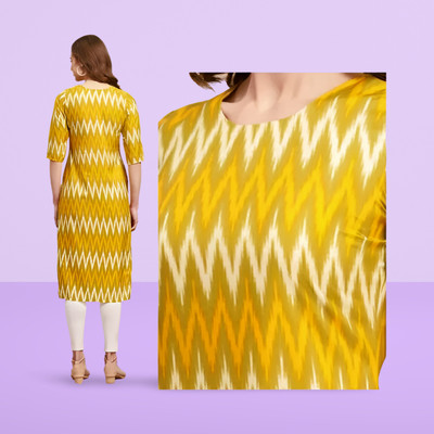 SWASTIKDESIGNER Women Printed A-line Kurta(Yellow)