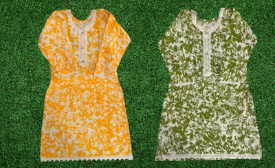bhomik Women Printed A-line Kurta(Multicolor)