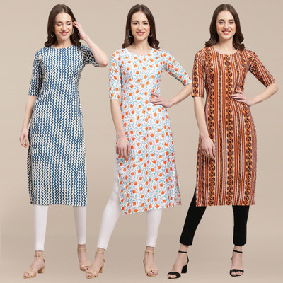 EthnicBasket Women Printed A-line Kurta(Multicolor)