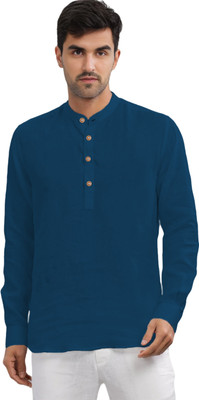 Vida Loca Men Solid Straight Kurta(Red)
