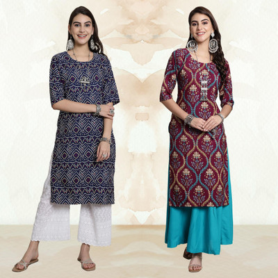 Moda Rapido Women Printed A-line Kurta(Multicolor)