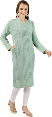Blushh Collection Women Self Design Straight Kurta(Multicolor)