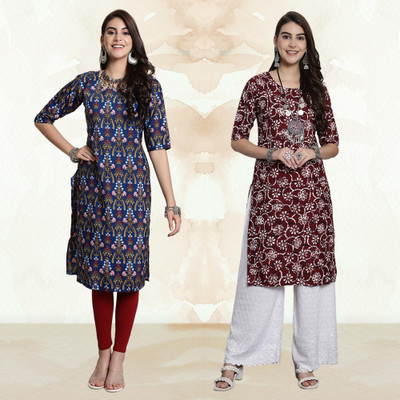 Moda Rapido Women Printed A-line Kurta(Multicolor)
