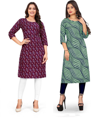 SUMITA SAREE Women Printed Straight Kurta(Multicolor)