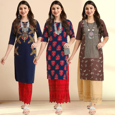 1 Stop Fashion Women Printed A-line Kurta(Multicolor)