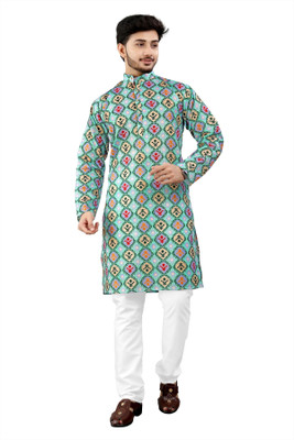 DHASU TRENDZ Men Printed Straight Kurta(Multicolor)