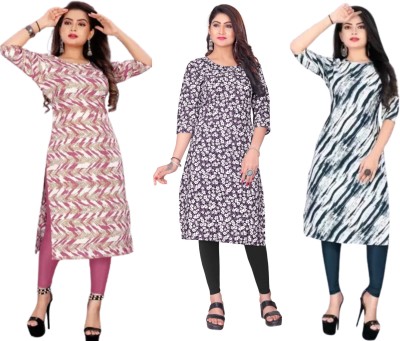 Dhruti Vaste Women Printed A-line Kurta(Multicolor)