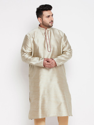 VASTRAMAY PLUS Men Woven Design, Self Design Straight Kurta(Grey)