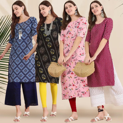 EthnicBasket Women Printed A-line Kurta(Multicolor)
