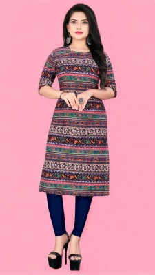 YATKSH Women Printed Straight Kurta(Multicolor)