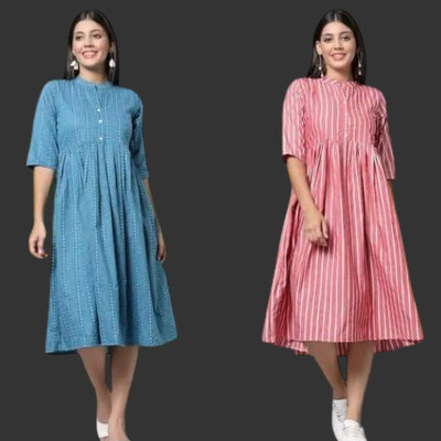 Rangrasiya Creationlp Women A-line Multicolor Midi/Calf Length Dress