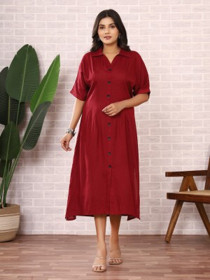 Siddiqa Creation Women Solid Kaftan Kurta(Maroon)