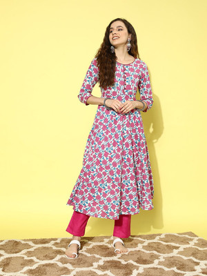 all about you Women Printed A-line Kurta(Multicolor)