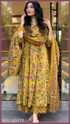 VANKAR Women Paisley A-line Kurta(Yellow)