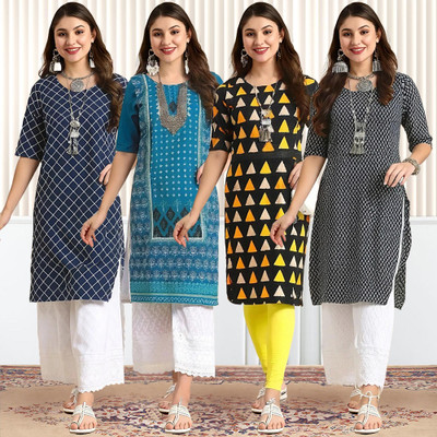 EthnicBasket Women Printed A-line Kurta(Multicolor)