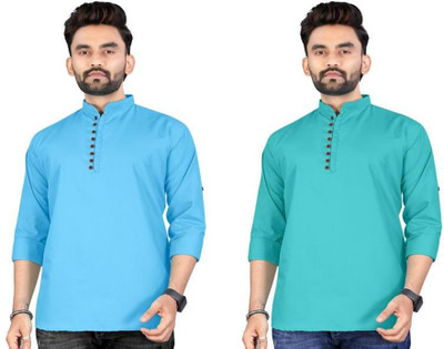 UNIQUE MOMENTS Men Solid Straight Kurta(Multicolor)