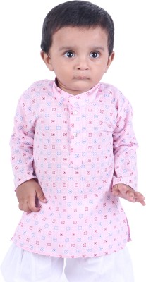 stylestorm Boys Solid A-line Kurta(Pink)