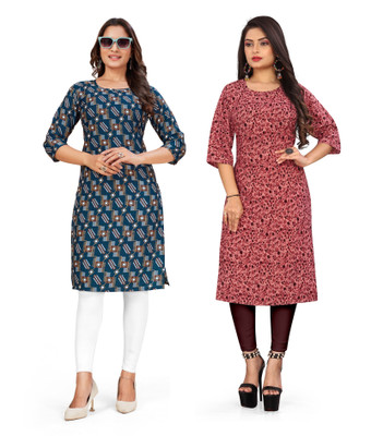 dharmanandan creation Women Printed A-line Kurta(Multicolor)