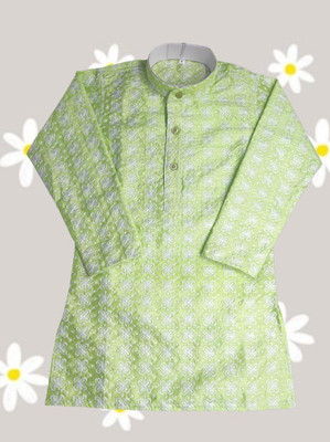 ATLY Boys Embroidered Straight Kurta(Green)