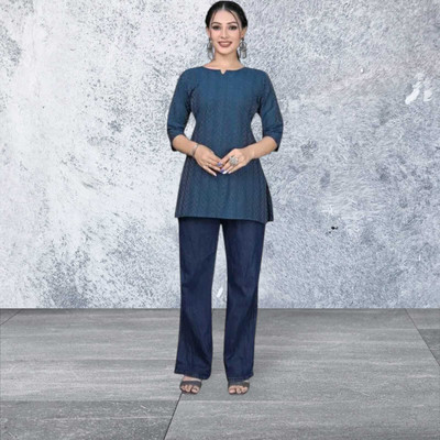 RANGRASIYA FASHION Casual Printed Women Blue Top