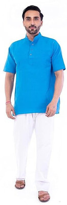 DESHBANDHU DBK Men Solid Straight Kurta(Blue)