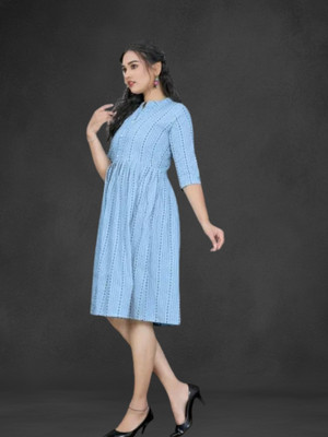 Texpa Creationh Women Solid Anarkali Kurta(Blue)