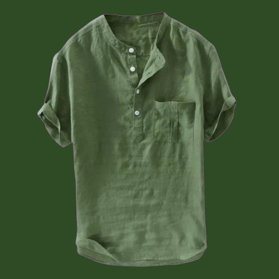 GAINELL Men Solid Straight Kurta(Green)