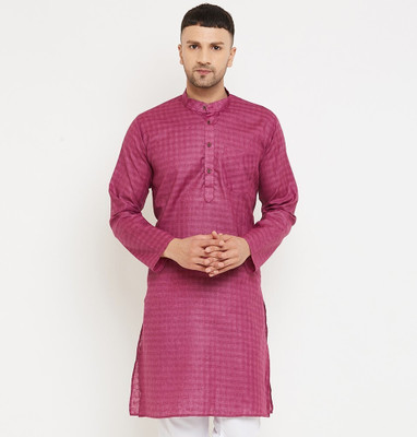 ARMAAN ETHNIC Men Self Design Straight Kurta(Purple)